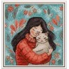 Panna Klart Siuvinėjimo rinkinys kryželiu KLART „Mergaitė su kate“, 12x13 cm