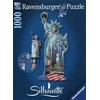 Puzzle 1000 Silhouette Libery Statue - RAVENSBURGER dėlionė