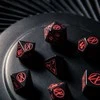 Q Workshop Cyberpunk Raudona RPG Kauliukų Rinkinys Juodos Ir Raudonos Sp