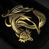 Q Workshop Dragon Velour Kauliukų Maišelis Juodos Ir Auksinės Spalvos