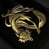 Q Workshop Dragon Velour Kauliukų Maišelis Juodos Ir Auksinės Spalvos