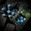 Q Workshop Elvish kauliukų rinkinys mėlynos ir baltos spalvos