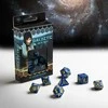 Q Workshop Galactic Dice RPG Kauliukų Rinkinys Mėlynos Ir Geltonos Spalvos