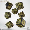 Q Workshop Harry Potter Hufflepuff Modern Dice Kauliukų Rinkinys (Juodos Sp.)