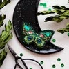 Siuvinėjimo kryželiu rinkinys Smaragdas Rugpjūtis, 7x4 cm, Abris Art