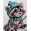 Riolis Kryželiu siuvinėjimo rinkinys „Smalsus meškėnas“ 15x15 cm SRA1017