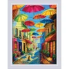 Spalvotų skėčių kryželiu siuvinėjimo rinkinys AIDA 30x40 cm RIOLIS