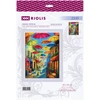 Spalvotų skėčių kryželiu siuvinėjimo rinkinys AIDA 30x40 cm RIOLIS