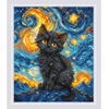 Riolis Kryželių siuvinėjimo rinkinys. „Žvaigždėtas katinas“ 15x18 cm SR2288