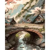 SuperColor Tapyba Pagal Skaičius: „Japoniško tilto kaimo vaizdas“ 40x50 cm