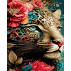 SuperColor Tapyba Pagal Skaičius: „Leopardas gėlėtose džiunglėse“ 40x50 cm