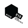 Tamiya X-18 Pusiau blizgūs juodi akriliniai dažai, 10 ml