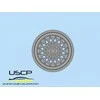 Ukrainian Scale Cars USCP BBS 2 dalių 14" ratų komplektas su padangomis, 1/24