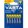 Varta Longlife Power AAA LR03 šarminės baterijos, 6 vnt.