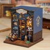 Vcl Corp Surenkama medinė knygų diorama–laikiklis su LED „Journey Trace Bookshop“