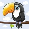Wizardi Deimantinis paveikslas Baby Toucan 20*20 cm WD2526