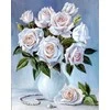 Wizardi Deimantinis paveikslas Bouquet of baltas roses WD2617