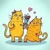Wizardi Deimantinis paveikslas Cat Romance 20*20 cm WD2536