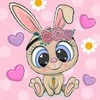 Wizardi Deimantinis paveikslas Little Rabbit 20*20 cm WD2533