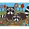 Wizardi Tapybos pagal skaičius rinkinys: Racoons 16.5x13 cm MINI003