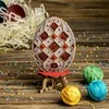 Wonderland Crafts Velykinis medinis kiaušinis – Siuvinėjimo kryželiu rinkinys 6,5×11,5 cm
