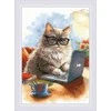 Riolis Kryželiu siuvinėjimo rinkinys „Meowmoirų rašytojas“ 21x30 cm SR2263