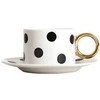 Cup with a saucer Homla LUNYA Baltas/Juodas Balls, 200 ml
