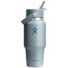 Gertuvė Hydro Flask Wide Mouth Flex Straw Cap Shale Gray Travel Bottle, 710 ml