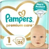 Pampers Premium Care Sauskelnės, 1 Dydis (Mini), 26 vnt., 2-5 kg