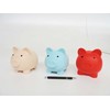 Midex PIGGY PINIGŲ DĖŽUTĖ, MAŽAS PLASTIKAS, ATIDARYMAS, ĮVAIRIŲ SPALVŲ