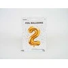 PartyDeco Folinis balionas "2" auksinis, 86 cm