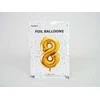 PartyDeco Folinis balionas "8" auksinis, 86 cm