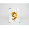 PartyDeco Folinis balionas "9" auksinis, 86 cm