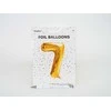 PartyDeco Balionas folinis skaičius 7 auksinis 86cm