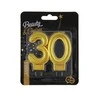 GoDan žvakė numeris 30 GIMTADIENIS, auksinė, metalinė, B&amp;C, 8 cm