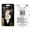 GoDan Skaičius žvakė su aukso sienos ir blizgesio - 5 - 1 pc. universalus