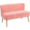 HOMCOM 2 vietų minkšta sofa Dvigulė sofa Dvivietė sofa iš poliesterio putų, panaši į virvę, skirta svetainei, miegamajam 117 x 56,5 x 77 cm rožinė
