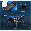 AIYAPLAY 12V elektrinis vaikiškas keturratis su 2 varikliais, 3-6 km/val., pakaba, LED šviesomis, USB ir muzika, 3-8 metų vaikams, mėlynas