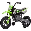 AIYAPLAY vaikiškas elektrinis motociklas, 12V motociklas vaikams su muzika, vaikiška transporto priemonė su nuimamais pagalbiniais ratukais, 2,4–5 km/val., 3–6 metų vaikams, maks. 30 kg, žalias