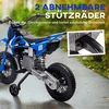 AIYAPLAY vaikiškas elektrinis motociklas, 12V motociklas vaikams su muzika, vaikiška transporto priemonė su nuimamais pagalbiniais ratukais, 2,4-5 km/val., 3-6 metų vaikams, maks. 30 kg, mėlynas