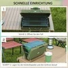"Outsunny" stalo grilis, anglių kepsninė su anglių dėklu, grotelės, rankena, iškylai, sodui, nerūdijantis plienas, žalias