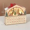 Aosom Advento kalendorius 24 stalčiukai 36x10x34 cm natūrali mediena, LED apšvietimas