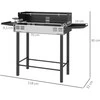 Aosom Anglies grilis, reguliuojama grotelė, rotisserie, 118x32x90 cm, juoda, metalas