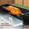 Aosom Anglies grilis, reguliuojama grotelė, rotisserie, 118x32x90 cm, juoda, metalas