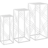 Aosom Augalų stovų rinkinys 30x30x70 cm 25x25x60 cm 20x20x50 cm Balta metalas