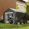 Aosom Automobilių stoginė palapinė, 302x300x235 cm, tamsiai pilka, PE medžiaga