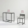 Aosom Baro stalo komplektas 90x47x76 cm Pilkas metalas