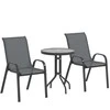 Aosom Bistro komplektas, 3 dalių lauko baldų komplektas, 54x71x93 cm, tamsiai pilka, metalas