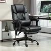 Aosom Biuro kėdė ergonominė su masažo funkcija 66x75x112 cm juoda dirbtinė oda