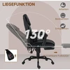 Aosom Biuro kėdė ergonominė su masažo funkcija 66x75x112 cm juoda dirbtinė oda